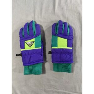 Vintage 80's Ski Gloves Color block‎ Kids Ages 5-8 Insulated Ski Gloves